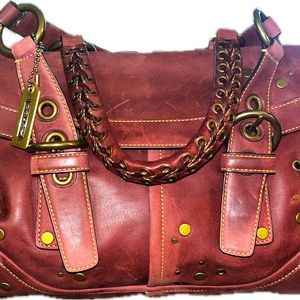VINTAGE Coach satchel. Brown / burgundy. Unused.